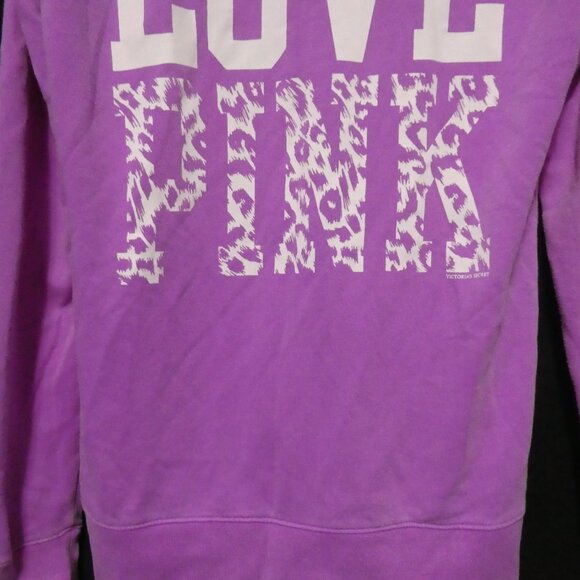 PINK - VICTORIA'S SECRET | small | Love Pink Zip-Up Hooded Sweatshirt / Hoodie - Picture 15 of 16